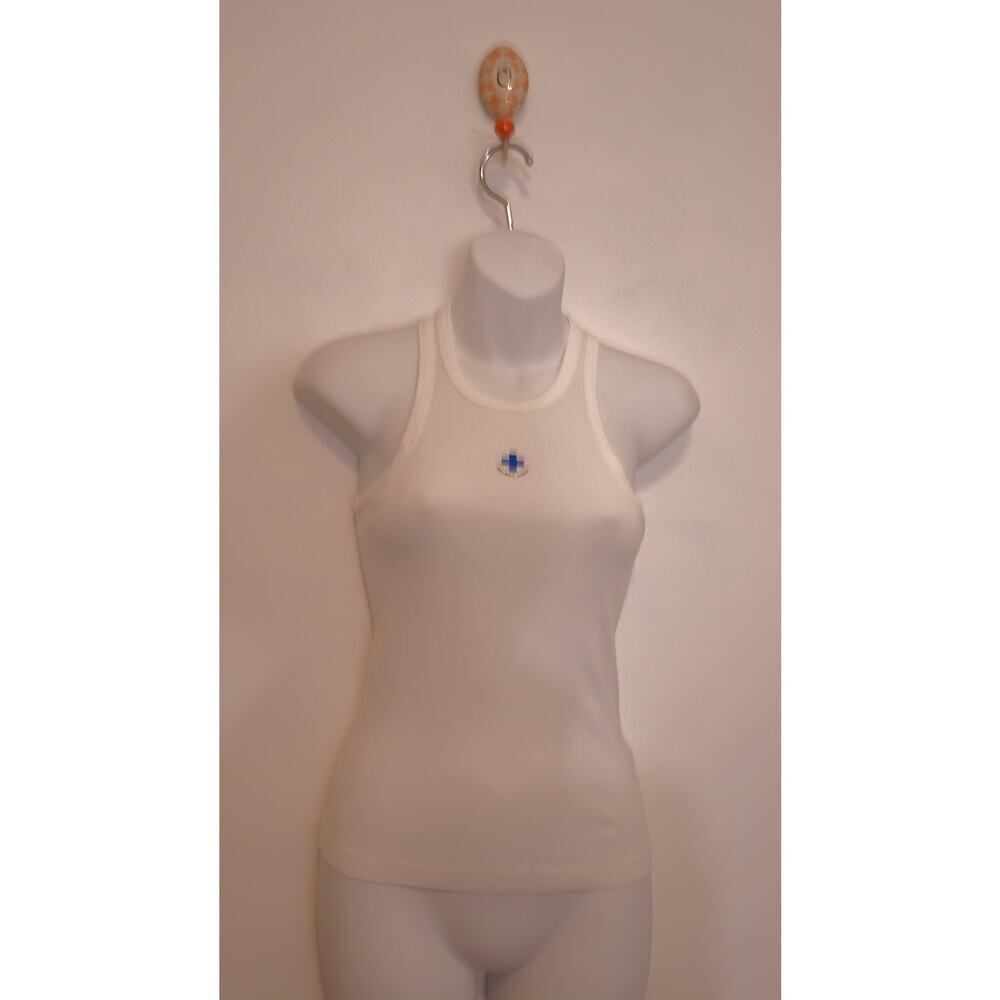Helmut Lang Women's Life Guard Tank Top  XXS  NWT 150 White BLUE